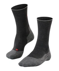 FALKE Wandersocken TK2 Explore Wool Silk  Schwarz/Dunkelgrau/Grau