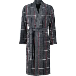 Caw Herrenbademantel Karo 4853 Kimono Velours, Kimono, 100% Baumwolle