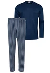 Mey Pyjama Portimo Schlafanzug Dunkelblau/Blau