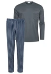 Mey Pyjama Portimo Schlafanzug Dunkelblau/Grau/Blau