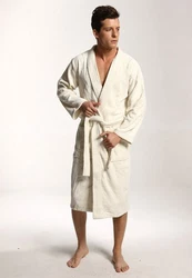 grace grand spa Bademantel Kimono Weiß/Khaki/Beige/Creme