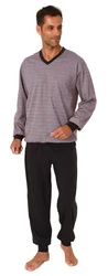 Normann Pyjama Herren Schlafanzug Lila