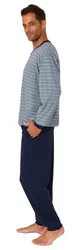 Normann Pyjama Herren Schlafanzug Grau/Blau/Dunkelblau