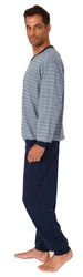 Normann Pyjama Herren Schlafanzug Grau/Blau/Dunkelblau
