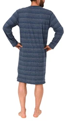 Normann Pyjama Herren Nachthemd langarm Grau/Dunkelblau/Blau/Lila