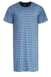 Normann Pyjama Herren Nachthemd kurzarm Blau/Hellblau/Grau/Dunkelblau