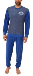 Pyjama Herren Frottee Pyjama langarm Schlafanzug mit Bndchen - 291 13 573