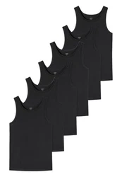 uncover by SCHIESSER Unterhemd Basic  Schwarz/Dunkelgrau/Grau