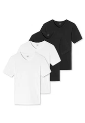 uncover by SCHIESSER Unterhemd Basic 4er Pack Weiß/Schwarz/Dunkelgrau/Dunkelblau