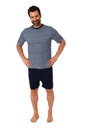 Pyjama Herren Pflegeoverall kurzarm mit Reiverschluss an Rcken und Bein