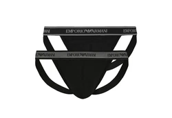 Emporio Armani String Jockstraps Stretch Cotton (2-St) mit doppelt verarbeitetem Frontbereich 