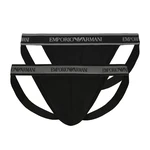Emporio Armani String Jockstraps Stretch Cotton (2-St) mit doppelt verarbeitetem Frontbereich 