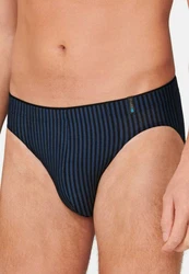 Schiesser Slip Long Life Soft Mini Slip / Unterhose Dunkelblau/Blau/Hellblau