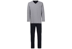 TOM TAILOR Pyjama Nevada (Set, 2 tlg) V-Ausschnitt navy/weiß