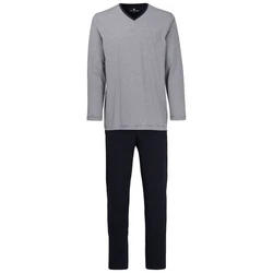 TOM TAILOR Pyjama Nevada (Set, 2 tlg) V-Ausschnitt navy/weiß