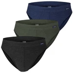 Ammann Slip ohne Eingriff Feinripp (3-St) Dunkelgrün/Khaki/Dunkelblau