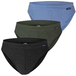 Ammann Slip ohne Eingriff Feinripp (3-St) Dunkelgrün/Khaki/Dunkelblau