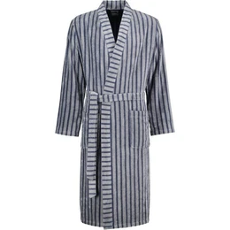 Caw Herrenbademantel Streifen 5505 Kimono Velours, Kimono, 100% Baumwolle