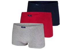 TOM TAILOR Unterhemd Hip Pants Retro Boxer Shorts (3er Pack) dunkelblau/graumeliert/hellrot