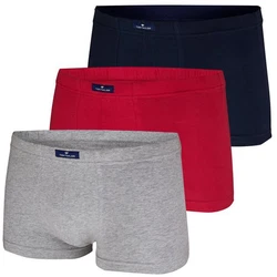 TOM TAILOR Unterhemd Hip Pants Retro Boxer Shorts (3er Pack) dunkelblau/graumeliert/hellrot