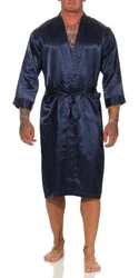 EloModa Morgenmantel Herren Robe Bademantel Dunkelblau/Blau