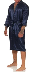 EloModa Morgenmantel Herren Robe Bademantel Dunkelblau/Blau