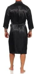 EloModa Morgenmantel Herren Robe Bademantel Grau/Schwarz/Dunkelgrau