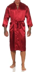 EloModa Morgenmantel Herren Robe Bademantel Rot/Dunkelrot