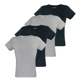 Unterziehshirt Crew-Neck Pure Cotton (4-St) mit kleinem Logo auf der linken Brust