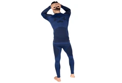Black Snake Funktionsunterhemd und Funktionsunterhose python Funktionsunterwäsche Set Seamless Unterhemd + Unterhose Dunkelblau/Blau/Hellblau