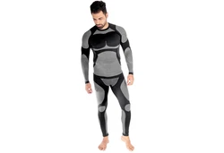 Black Snake Funktionsunterhemd und Funktionsunterhose python Funktionsunterwäsche Set Seamless Unterhemd + Unterhose Grau/Dunkelblau/Türkis