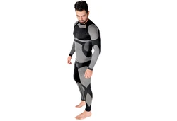 Black Snake Funktionsunterhemd und Funktionsunterhose python Funktionsunterwäsche Set Seamless Unterhemd + Unterhose Grau/Dunkelblau/Türkis