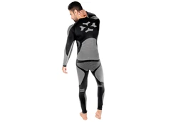Black Snake Funktionsunterhemd und Funktionsunterhose python Funktionsunterwäsche Set Seamless Unterhemd + Unterhose Grau/Dunkelblau/Türkis