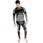 Black Snake Funktionsunterhemd und Funktionsunterhose python Funktionsunterwäsche Set Seamless Unterhemd + Unterhose Grau/Dunkelblau/Türkis