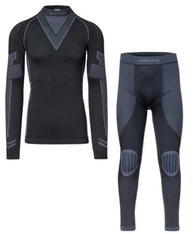 Ladeheid Funktionsunterhemd Herren Funktionsunterwäsche SET Shirt Unterhose Thermoaktiv Schwarz/Dunkelgrau/Grau