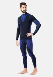 Ladeheid Funktionsunterhemd Herren Funktionsunterwäsche SET Shirt Unterhose Thermoaktiv Dunkelblau/Blau