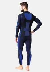 Ladeheid Funktionsunterhemd Herren Funktionsunterwäsche SET Shirt Unterhose Thermoaktiv Dunkelblau/Blau