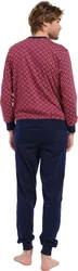 Pastunette Schlafanzug Herren Pyjama mit Bündchen (2 tlg) Rot/Dunkelrot/Bordeaux
