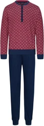 Pastunette Schlafanzug Herren Pyjama mit Bündchen (2 tlg) Rot/Dunkelrot/Bordeaux