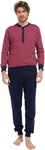 Pastunette Schlafanzug Herren Pyjama mit Bündchen (2 tlg) Rot/Dunkelrot/Bordeaux