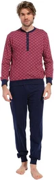 Schlafanzug Herren Pyjama mit Bndchen (2 tlg) Baumwolle