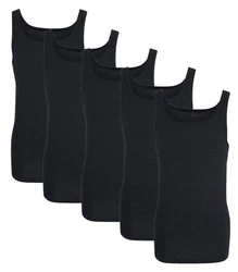 GTZBURG Unterhemd Feinripp (Set, 5-St) Schwarz/Dunkelgrau