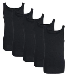 GTZBURG Unterhemd Feinripp (Set, 5-St) Schwarz/Dunkelgrau