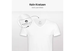 Burnell & Son Unterhemd T-Shirt Business mit Kurzarm und V-Ausschnitt Weiß/Creme/Dunkelblau