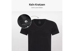 Burnell & Son Unterhemd T-Shirt Business mit Kurzarm und V-Ausschnitt Schwarz/Dunkelblau