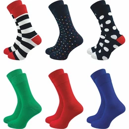 Freizeitsocken fr Herren - bunt & lustig - aus Baumwolle - ohne drckende Naht (6 Paar) Farben & Motive sorgen fr Spa beim Tragen - Angenehmes Tragegefhl