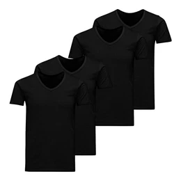 Unterziehshirt Basic V-Neck Tee SS (4-St) aus softem Baumwoll-Jersey