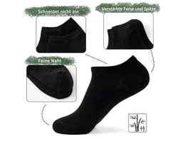 Vivi Idee Sneakersocken Bambussocken Herren Damen Flinge Schwarz