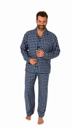 Pyjama Herren Flanell Pyjama langarm Schlafanzug zum durchknpfen