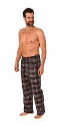 Trend by Normann Pyjama Herren Hose Dunkelrot/Rot/Braun